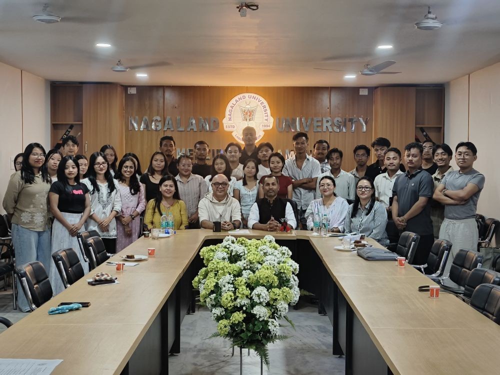Organisers, resource persons, faculty members, and students during the Rural Talk Series on “Community-led Natural Resource Management” held at Nagaland University, Medziphema Campus on October 15.